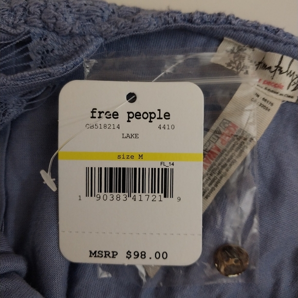 Free People Intimately NWT Daydream Lace Dress Lake Medium - Picture 10 of 13